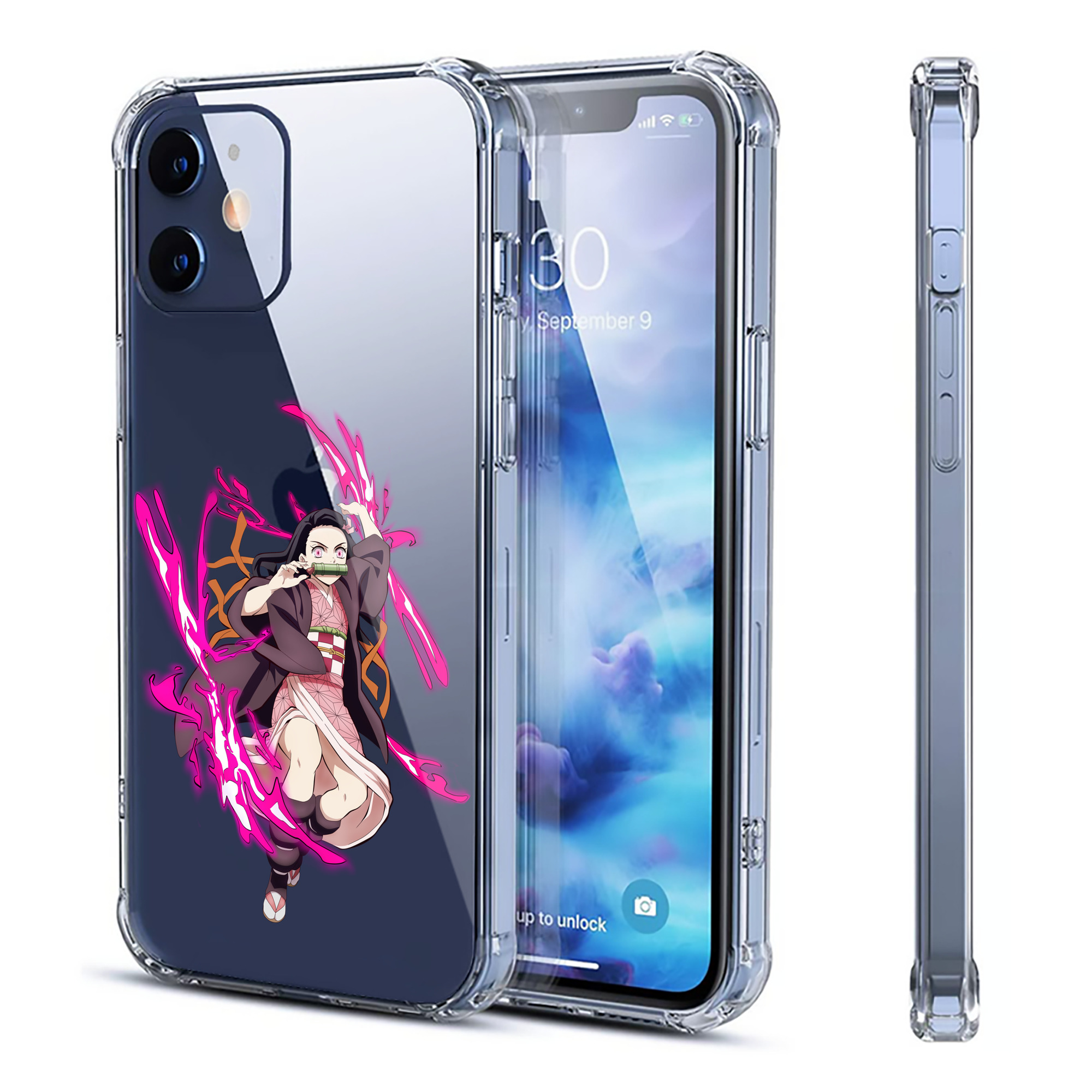 （画像用） 鬼滅の刃（きめつのやいば）竈門 禰󠄀豆子／かまど ねずこ Kamado Nezuko 【iPhone 12シリーズ対応】透明スマホケース（クリアソフトケース）